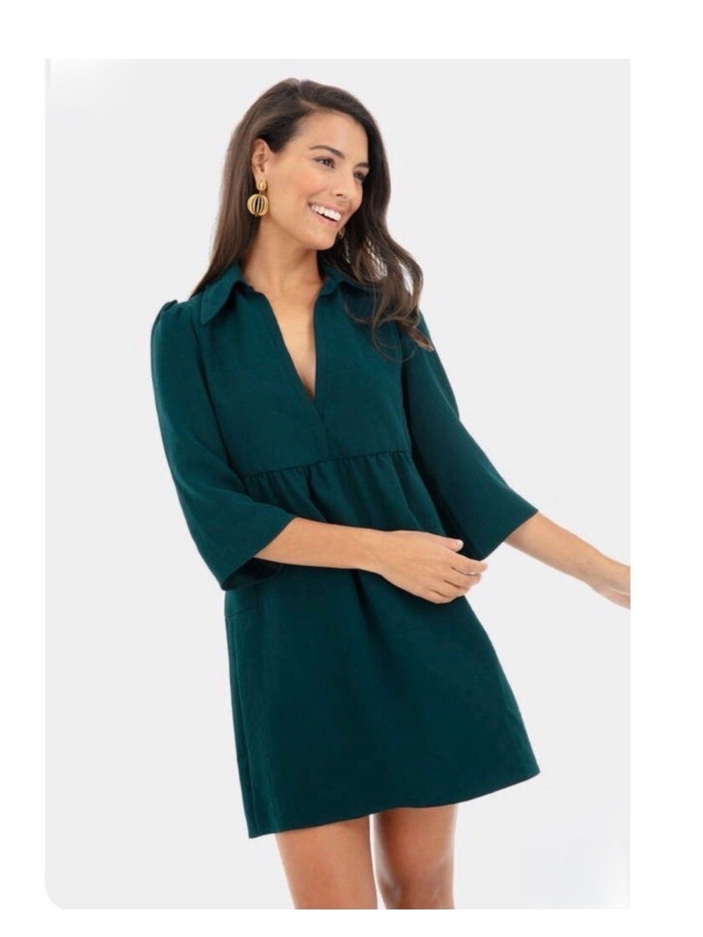 ba&sh Mini Emerald Emeraude Lady Dress Collared Women’s Size Large